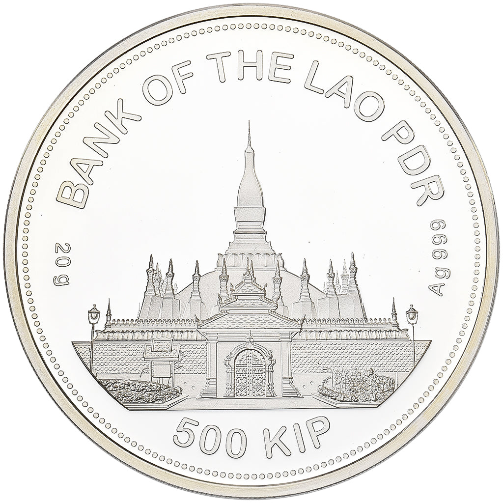 Laos, 500 Kip, Panthera Tigris, 2018, F15, Silver, MS(65-70)