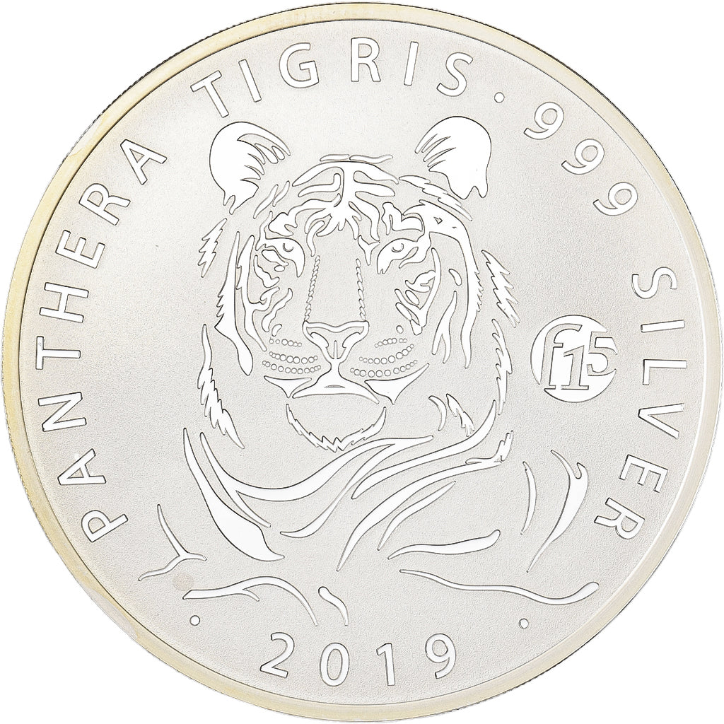 Laos, 500 Kip, Panthera Tigris, 2019, F15, Silver, MS(65-70)