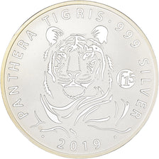 Laos, 500 Kip, Panthera Tigris, 2019, F15, Silver, MS(65-70)