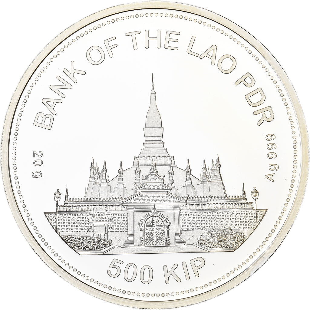 Laos, 500 Kip, Panthera Tigris, 2019, F15, Silver, MS(65-70)