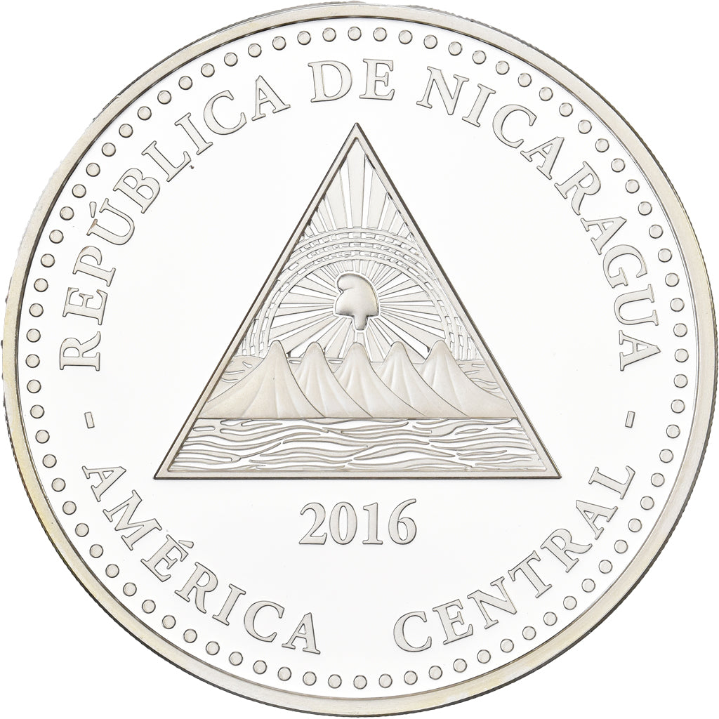 Nicarágua, 10 Cordobas, Tortuga Paslama, 1 Oz, F15, 2016, Karlsfeld, Prata