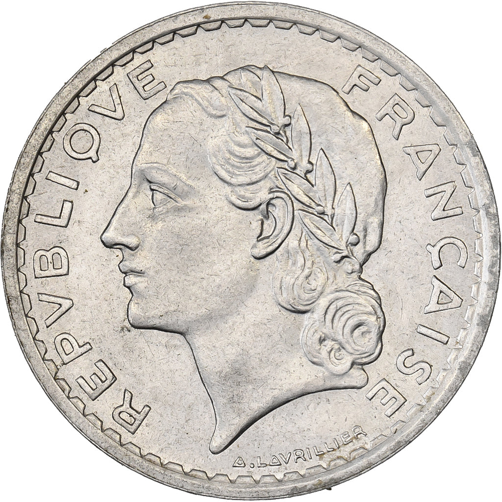 Frankreich, 5 Francs, Lavrillier, 1950, Paris, Aluminium, VZ+, Gadoury:766a
