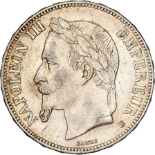 France, Napoleon III, 5 Francs, 1868, Strasbourg, Silver, AU(50-53)