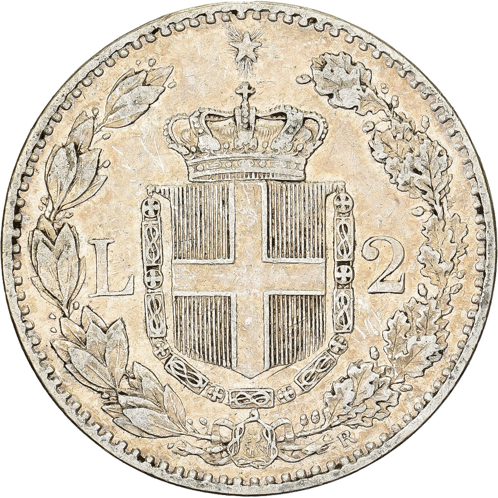 Italie, Umberto I, 2 Lire, 1887, Rome, Argent, TTB, KM:23