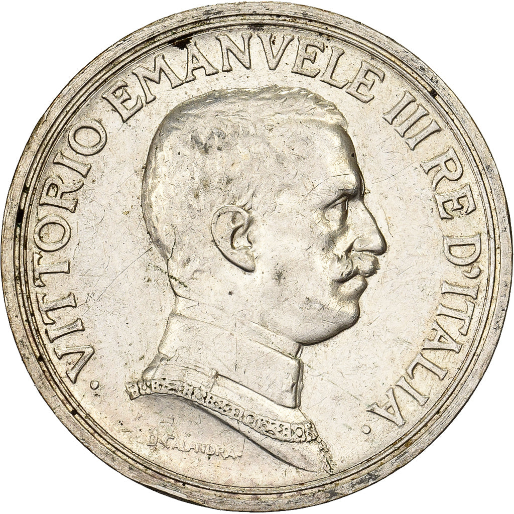 Italië, Vittorio Emanuele III, 2 Lire, 1916, Rome, Zilver, PR, KM:55