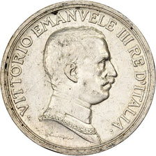 Italy, Vittorio Emanuele III, 2 Lire, 1916, Rome, Silver, AU(55-58), KM:55