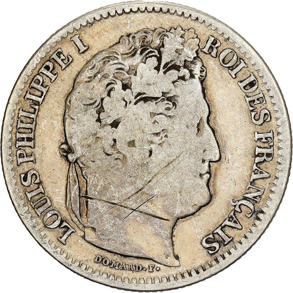 Francia, Louis Philippe I, 2 Francs, 1840, Strasbourg, Plata, BC, KM:743.3