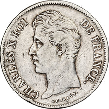 Francja, 5 Francs, Charles X, 1829, Marseille, Srebro, VF(20-25), Gadoury:644