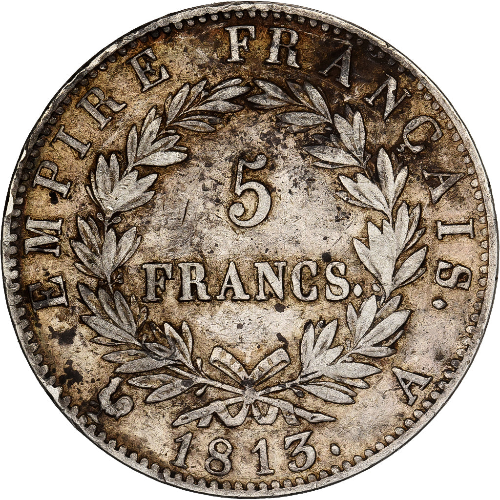 France, Napoleon I, 5 Francs, 1813, Paris, Silver, VF(30-35)