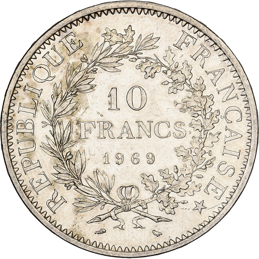 France, 10 Francs, Hercule, 1969, Paris, Silver, MS(60-62), Gadoury:813, KM:932