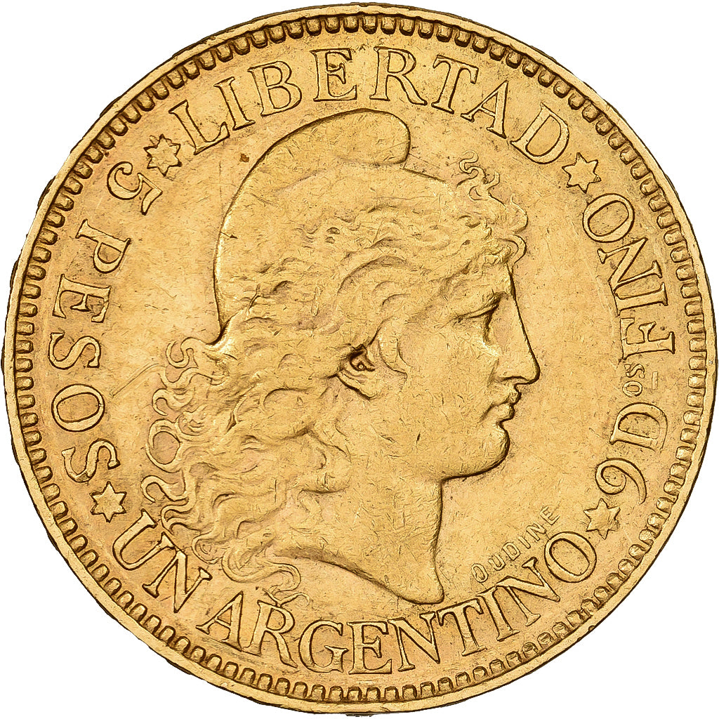 Argentina, Argentino, 1888, Gold, AU(55-58), KM:31