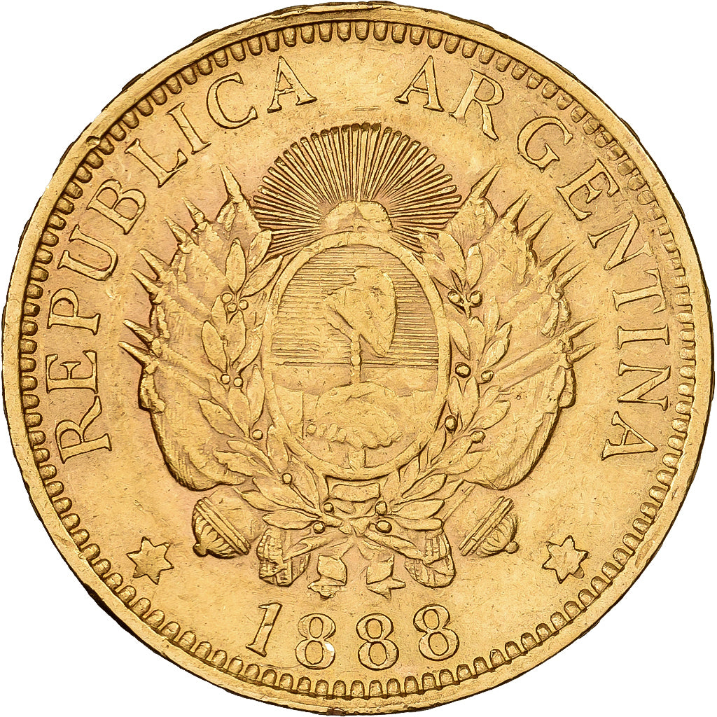 Argentina, Argentino, 1888, Gold, AU(55-58), KM:31