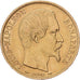 França, 20 Francs, Louis Napoléon Bonaparte, 1852, Paris, Dourado, AU(55-58)