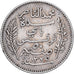 Tunisië, Muhammad al-Nasir Bey, 50 Centimes, 1916, Paris, Zilver, ZF+, KM:237