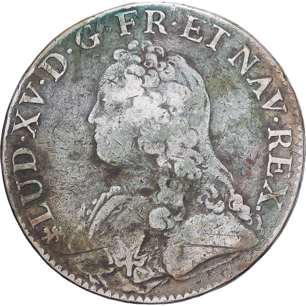 Frankrijk, Louis XV, Ecu, Écu aux branches d'olivier, 1727, Nantes, Zilver, FR