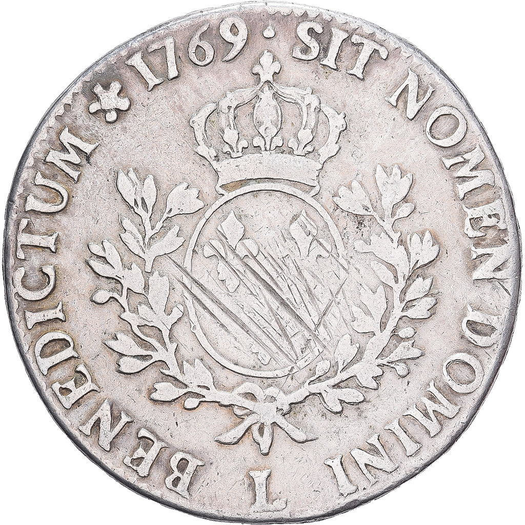 Francia, Louis XV, Ecu, Écu au bandeau, 1769, Bayonne, Argento, MB