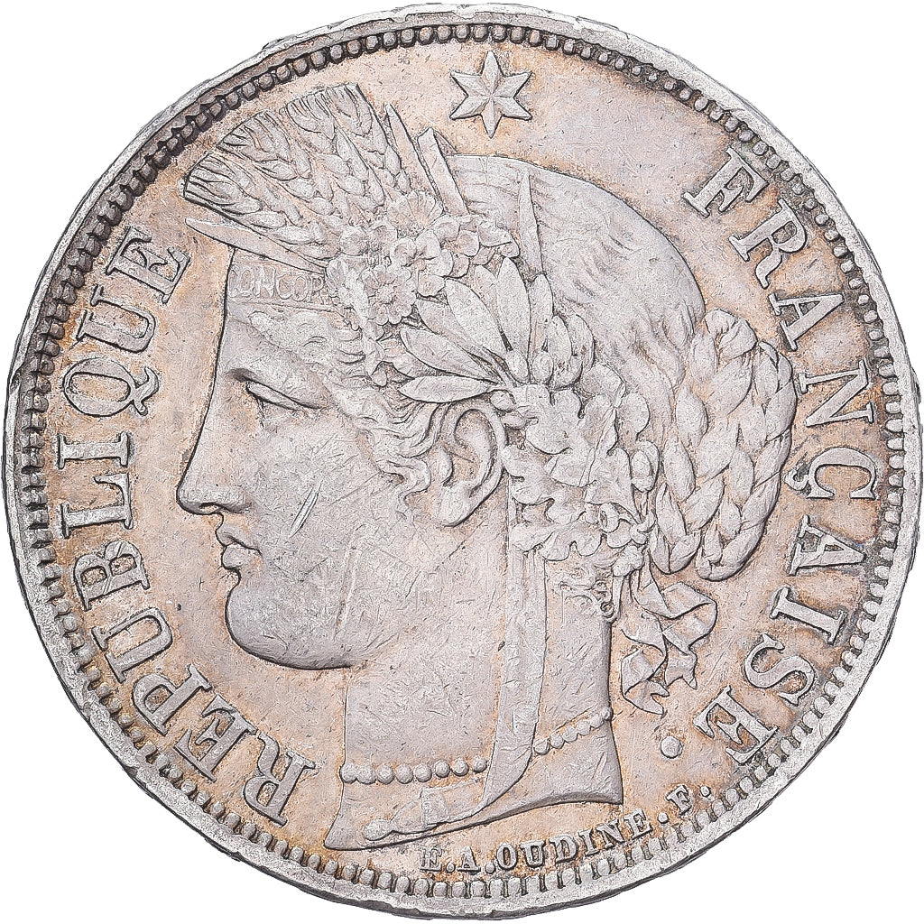 Frankreich, 5 Francs, 1870, Bordeaux, Différent Ancre, Silber, SS, Gadoury:742