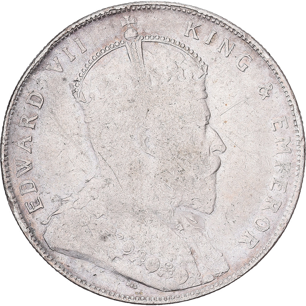 Straits Settlements, Edward VII, Dollar, 1907, Heaton, Silver, VF(20-25), KM:26