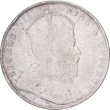 Straits Settlements, Edward VII, Dollar, 1907, Heaton, Silver, VF(20-25), KM:26