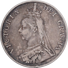 Great Britain, Victoria, Double Florin, 1890, London, Silver, EF(40-45), KM:763