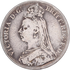Great Britain, Victoria, Crown, 1890, Silver, VF(30-35), KM:765