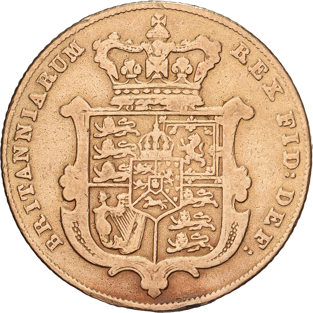 Gran Bretagna, George IV, Sovereign, 1830, London, Oro, MB+, KM:696