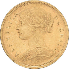 Chile, 10 Pesos, 1896, Santiago, Gold, AU(55-58), KM:157