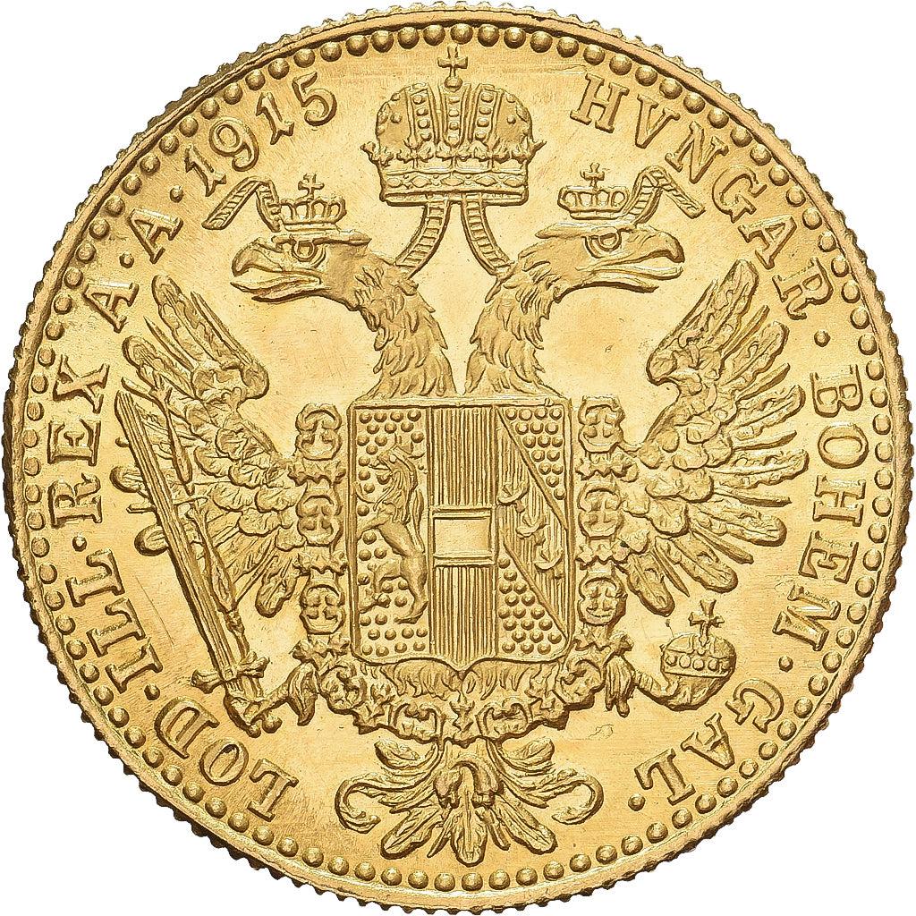 Áustria, Ducat, 1915, Vienna, Nova cunhagem, Dourado, MS(60-62)