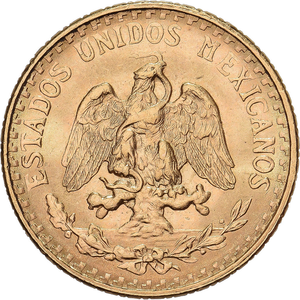 Mexico, 2 Pesos, 1945, Mexico City, Gold, MS(60-62), KM:461