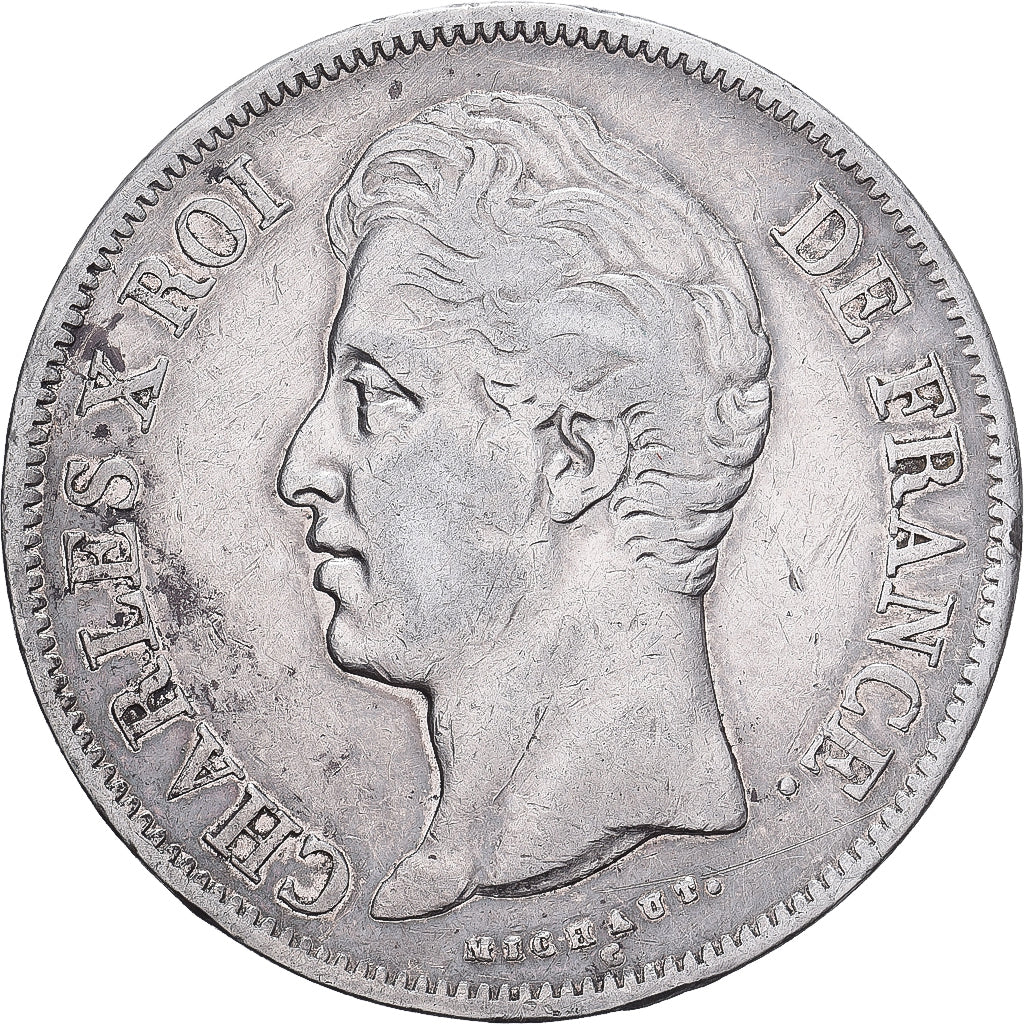 Francia, Charles X, 5 Francs, 1830, Paris, Argento, MB+, Gadoury:644, KM:728.1