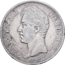 Francia, Charles X, 5 Francs, 1830, Paris, Argento, MB+, Gadoury:644, KM:728.1