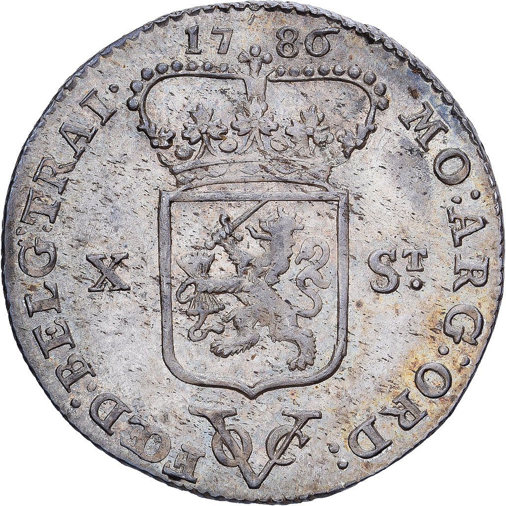 Países Bajos, UTRECHT, 10 Stuivers, 1/2 Gulden, 1786, Utrecht, Plata, EBC