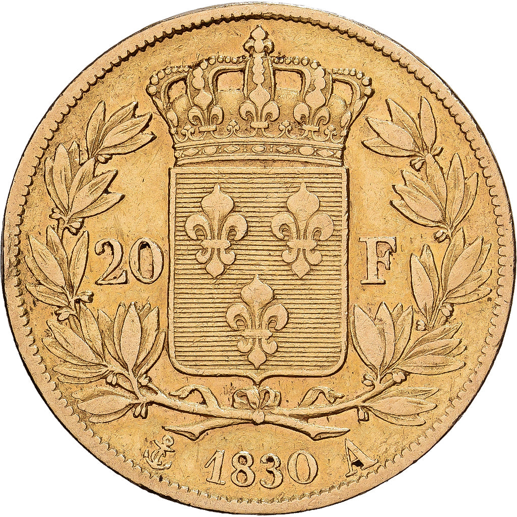 Frankreich, Charles X, 20 Francs, 1830, Paris, Gold, SS, KM:17