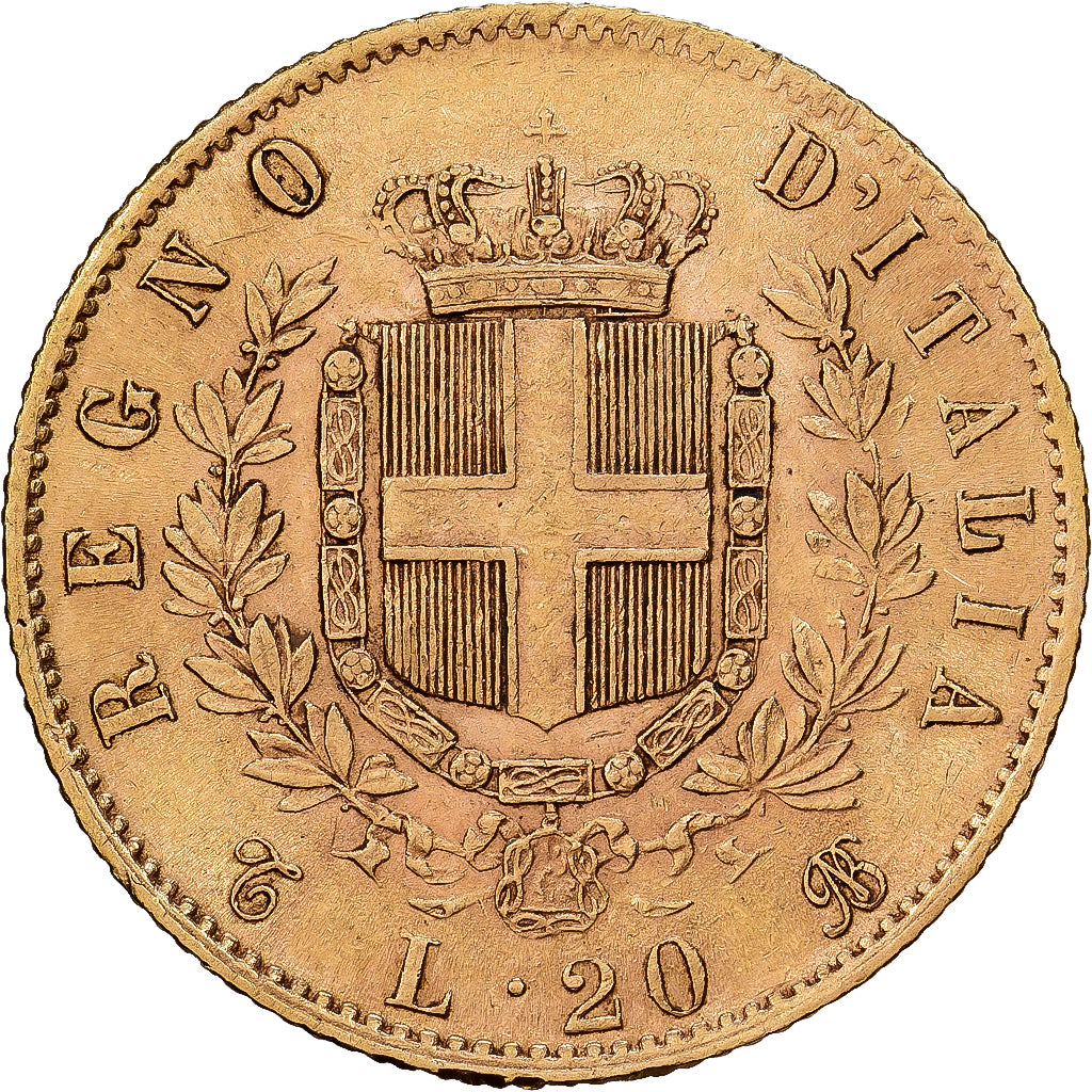 Italie, Victor-Emmanuel II, 20 Lire, 1867, Turin, Or, TTB+, KM:10.1