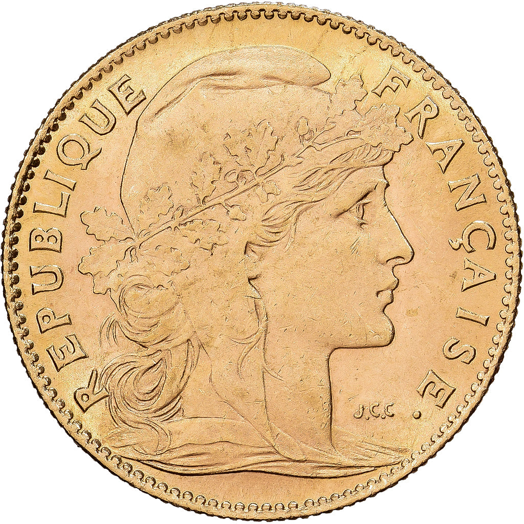 Frankrijk, 10 Francs, Marianne, 1901, Paris, Goud, PR, Gadoury:1017, KM:846