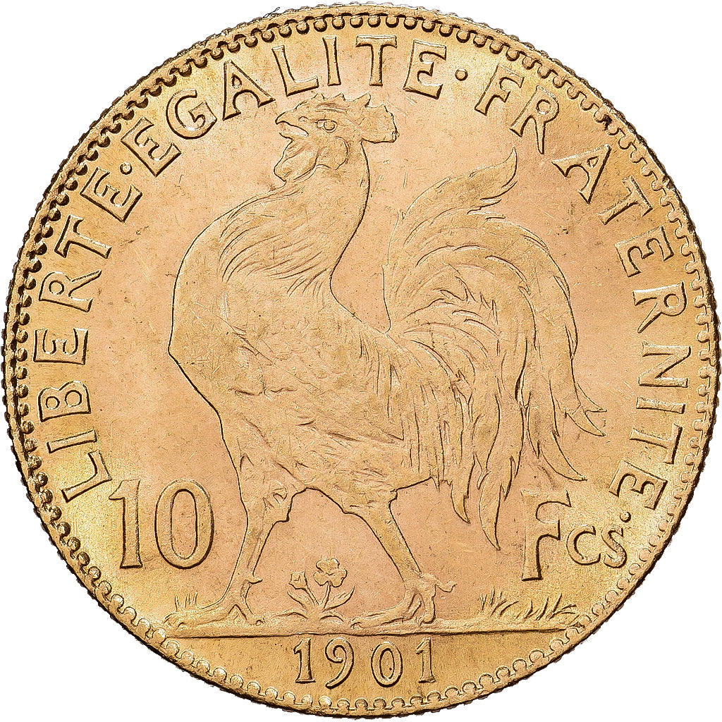 Frankrijk, 10 Francs, Marianne, 1901, Paris, Goud, PR, Gadoury:1017, KM:846