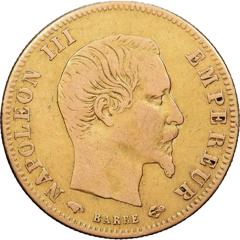 France, Napoleon III, 5 Francs, 1856, Paris, Gold, VF(30-35), Gadoury:1001