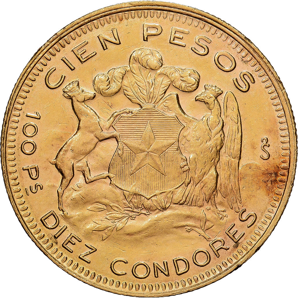 Chile, 100 Pesos, 1952, Santiago, Oro, EBC, KM:175