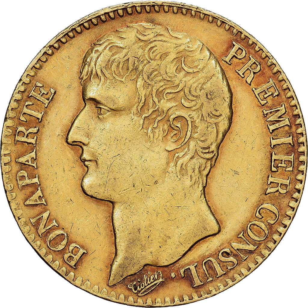 Frankreich, Bonaparte Ier Consul, 40 Francs, An 12, Paris, Gold, SS