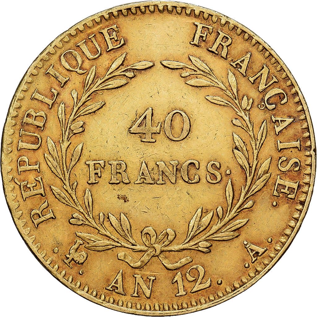 Frankreich, Bonaparte Ier Consul, 40 Francs, An 12, Paris, Gold, SS