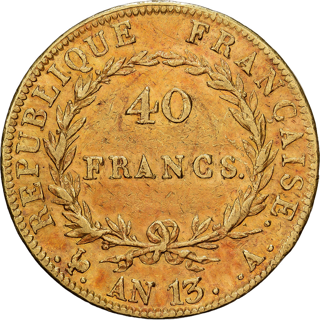 Francia, 40 Francs, Napoléon I, AN 13, Paris, Oro, MBC, Gadoury:1081, KM:664