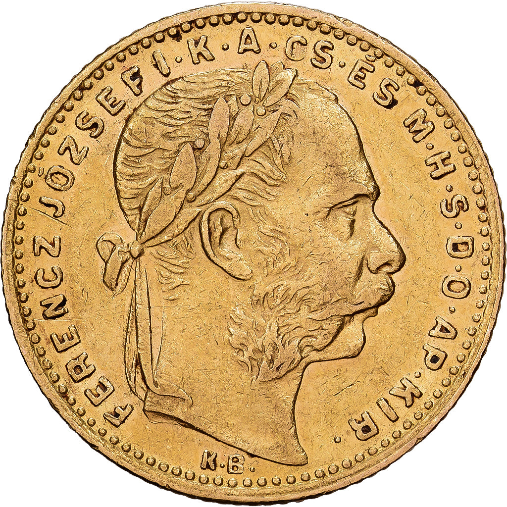 Hongrie, 8 Forint 20 Francs, Franz Joseph I, 1885, Or, TTB, KM:455.1