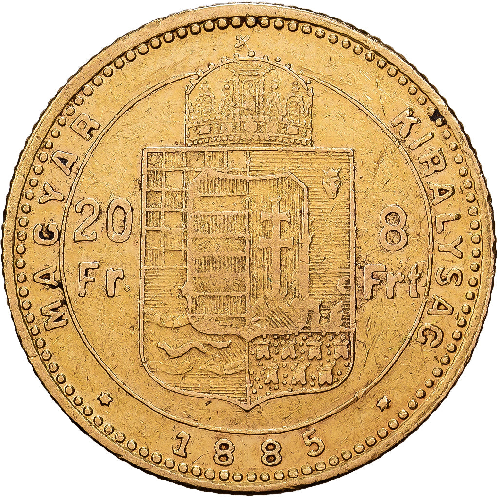 Hongrie, 8 Forint 20 Francs, Franz Joseph I, 1885, Or, TTB, KM:455.1