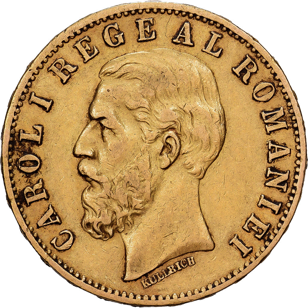 Rumänien, Carol I, 20 Lei, 1883, Bucarest, Gold, SS+, KM:20