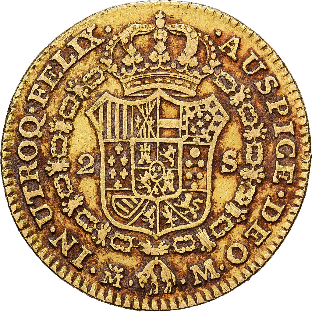 Hiszpania, Charles III, 2 Escudos, 1788, Madrid, Złoto, VF(30-35), KM:417.1a