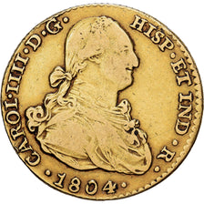 Spanje, Charles IV, 2 Escudos, 1804, Seville, Goud, FR, KM:435.2