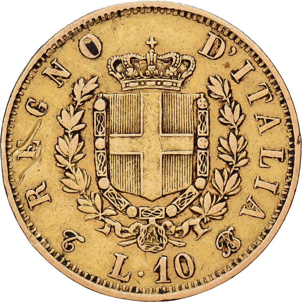 Italie, Vittorio Emanuele II, 10 Lire, 1863, Turin, Or, TTB, KM:9