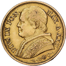 Vatican, PAPAL STATES, Pius IX, 20 Lire, 1867, Rome, Gold, EF(40-45), KM:1382.3