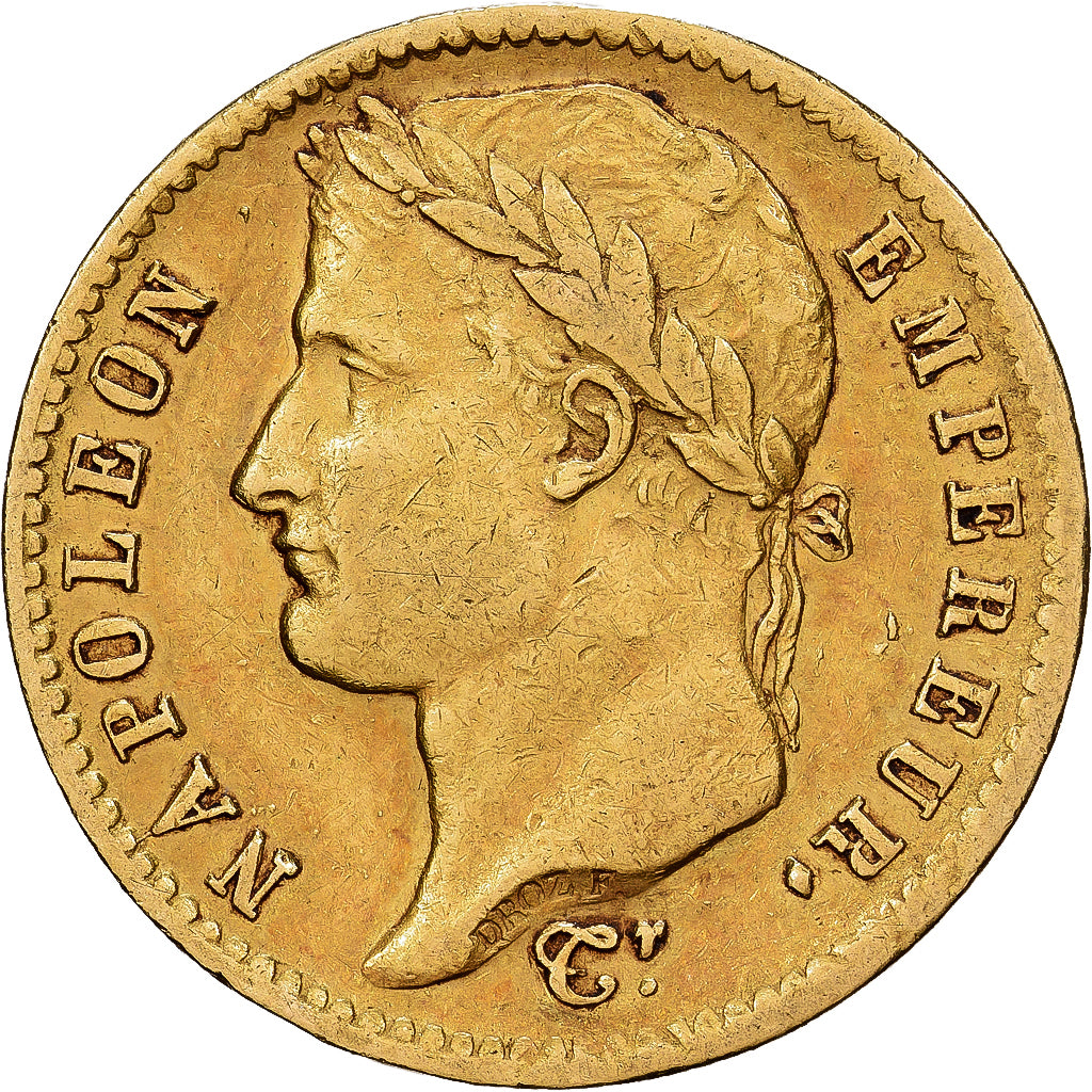 Frankrijk, Napoleon I, 20 Francs, 1812, Lille, Goud, ZF, Gadoury:1025, KM:695.10