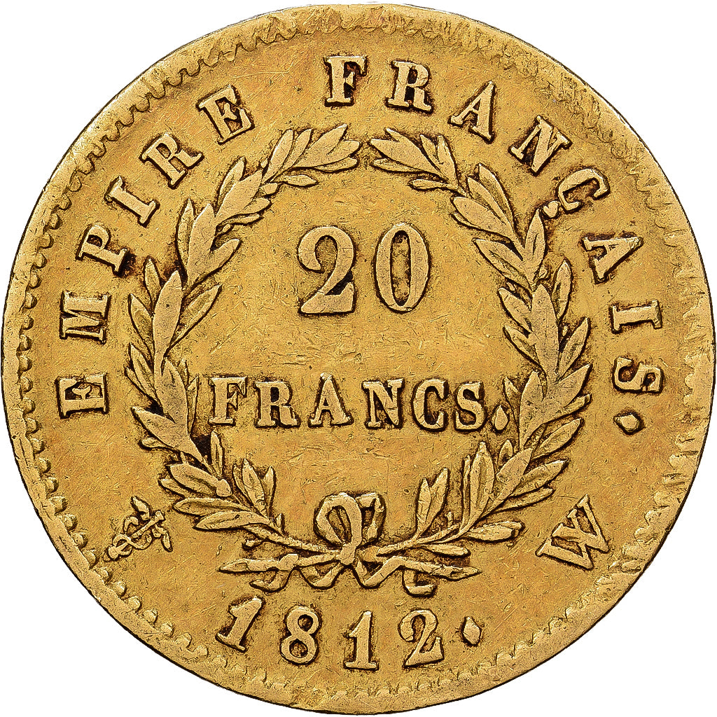 Frankrijk, Napoleon I, 20 Francs, 1812, Lille, Goud, ZF, Gadoury:1025, KM:695.10